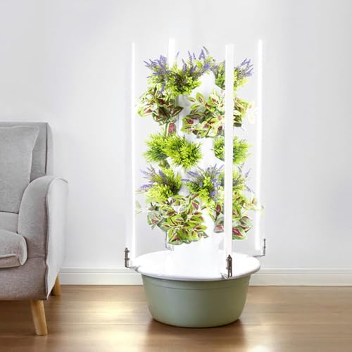 Torre hidropónica para cultivar hierbas, frutas y verduras en interiores o exteriores, sistema aeropónico vertical que ahorra espacio