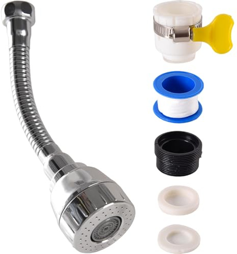 Kitchen Tap Spray Head,360° Swivel Kitchen Tap Extension,3 Water Flow Mode Faucet Accessories,Tap Extender for Kitchen Sink,22mm/24mm Compatible,Fits Standard Tap Adapter for Kitchen Sink