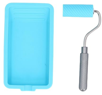 Silicone colla rullo con vassoio, Silicone riutilizzabile vernice rullo e vassoio set Rullo e vassoio in latex adesivo morbido lavabile per progetti di lavorazione del legno