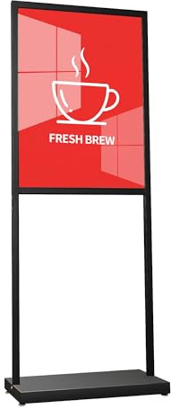 Cjgyz Sign Holder Floor Stand, Heavy Duty Pedestal 22×28 in Slide-In Double Sided Poster Banner Stand for Board Display (Black)