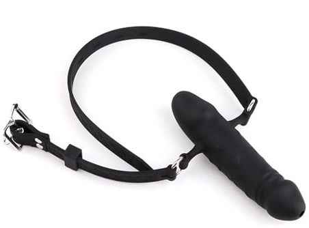 BFLaiCai Consolador Mordaza BDSM Mordaza Bucal Mordaza Bucal Ajustable Consolador De Silicona Pene Mordaza Bucal Bola Bucal Ajustable Mordaza De Bola Bondage SM Juguete