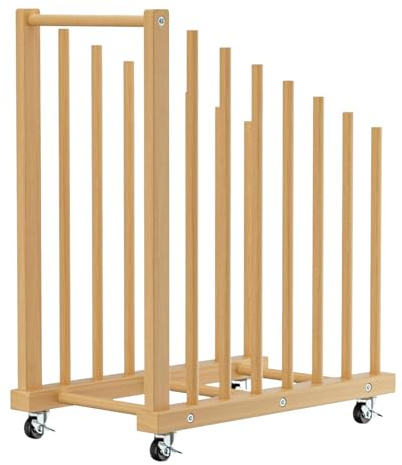 Holz-Leinwand-Aufbewahrungsregal – Buchenholz-Ständer für Kunstwerke, platzsparender Organizer mit robustem Rahmen, Poster-Papieraufbewahrung für Klassenzimmer, Studio, Schreibtisch, Tür, Wand