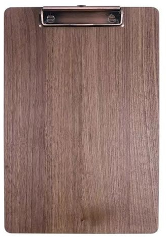 Hartplatten-Klemmbrett Hochwertiges A4-Klemmbrett aus massivem Schwarznussholz, Vintage-Schreibklemmbrett Holz for Bürobedarf, Café-Restaurant-Menühalter