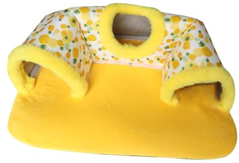 Sharplace Verstecktunnel für Meerschweinchen, Kleintiertunnel, Spielzeug mit herausnehmbaren Käfigen, Mehrzweck-Spielhöhle, Spielmatte für Hamster und Kaninchen, Gelb
