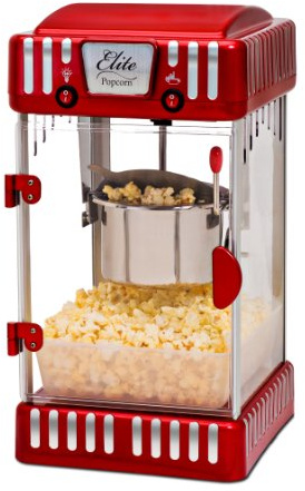 Elite Gourmet EPM-250X Maxi-Matic Classic Máquina de palomitas de maíz para carnaval, máquina de palomitas de maíz, estilo retro, palomitas de maíz con mantequilla caliente,