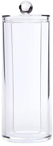 Dispensador de almohadillas de algodón acrílico para maquillaje, tarros redondos de almacenamiento de cosméticos con tapas, almohadillas para accesorios de baño, estante de tocador