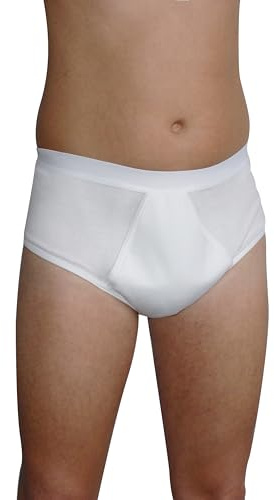 Hydas 0416.1.09 Herren Inkontinenzschutzslip mit integrierter Saugeinlage, 9, weiß