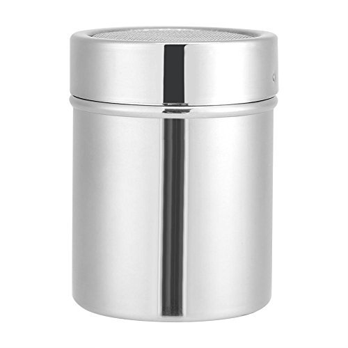 Yosoo Icing Sugar Duster, Stainless Steel Chocolate Shaker Cocoa Flour Coffee Sieve Gear Duster Condiment Fine Mesh Kitchen Tools with 16 Pieces of templates Coffee Cap Silver