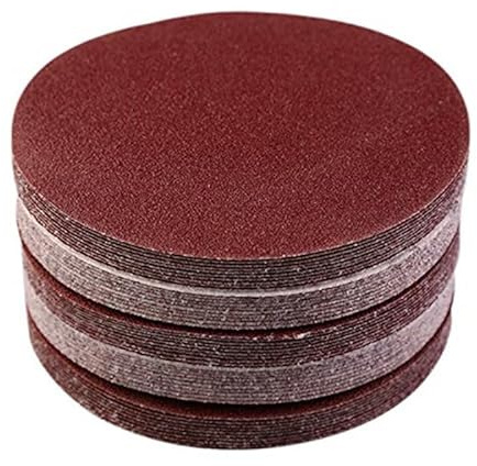 100 pcs 2 Pouces 50mm Ronde Sandpaper Disque Sable Feuilles Grit 80 Crochet et Boucle Disque de Poncage pour Ponceuse Grits-Single grain set