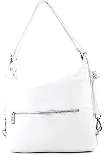 modamoda de T189 Damen Leder Rucksack Schultertasche, handmade in Italy