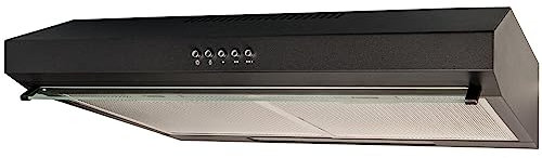 SIA STH50BL 50cm Black Slimline Visor Cooker Hood Kitchen Extractor Fan