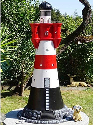 XL Leuchtturm 1,1m Nordsee Sylt Premium 110cm hoch rot/weiß +Beleuchtung Garten Deko inkl. Spedition