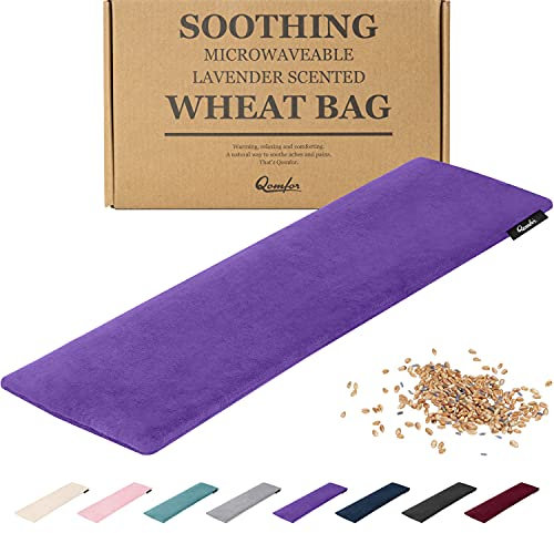 Cuscino Cervicale Riscaldante - Cuscino Caldo Cervicale - Cuscino Termico Microonde Lavanda e Grano con Morbida Copertura in Pile per Alleviare il Dolore, Collo e Spalle e Mal di Schiena - Viola