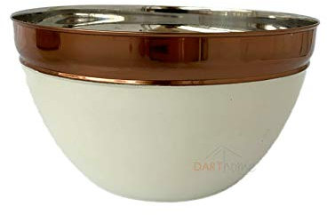 Darthome White Copper Metal Mixing Bowl Clearance Salad Serving Cooking Cake Baking Food