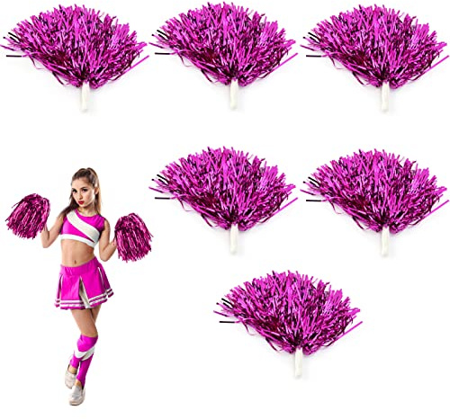 OUKENS Cheerleading Poms, 7 Farben 6pcs Cheerleading Pom Poms Party Tanzzubehör Sport Pompoms Cheer