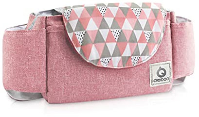 SONARIN Kinderwagen Organizer Buggy Organizer,Buggy Kinderwagentasche mit Getrankehalter,Klettverschluss,verdickter Gurt, der als Handtasche verwendet wird,Universal Fit Alle Buggy Modelle