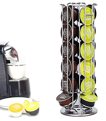 Whcctl Porta Capsule Caffè, Capsule Dispenser, Portacapsule Rotante per Macchine da Caffè, Porta Capsule Dolce Gusto, Porta Girevole per Rack Pod, per 24 Capsule Nescafè Dolce Gusto, Girevole a 360°