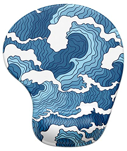 Hsurbtra Mauspad mit Gel-Handballenauflage Ergonomisches Wasserdicht Komfort Mausmatte mit Handgelenkpolster Handauflage, Mousepad mit Handauflage für schonende Handgelenk Haltung, Spray