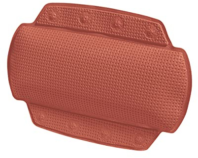 Spirella, Coussin de Bain Antibactérien et Antidérapant avec 8 Ventouses, Confort Optimal pour Douche et Baignoire, Idéal pour Sécurité et Détente, Rouge, 23 x 32 cm