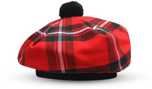 YAS Designer Scottish Hat Tam o' Shanter Tammy Jimmy Flat Bonnet in Many Tartans