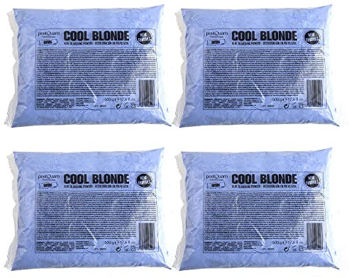 PostQuam - Polvere Decolorante Capelli Blu Cool Blonde - Decolorazione Capelli - Confezione da 4 x 500 g