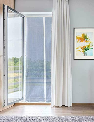 21 Shop® Zanzariera Magnetica Bianco 100x220 cm Per Porte Zanzariera Con Calamita Tenda Bianca Installazione Facile