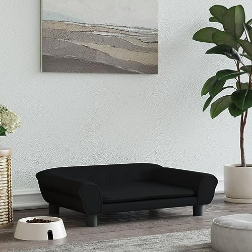 puraday Hundebett Schwarz 70x48x22 cm Samt Hundesofa Katzensofa Hundebetten Katzenbett Bequeme Haustierbett Stilvolles Design Kann Im Wohnzimmer Oder Schlafzimmer Platziert Werden