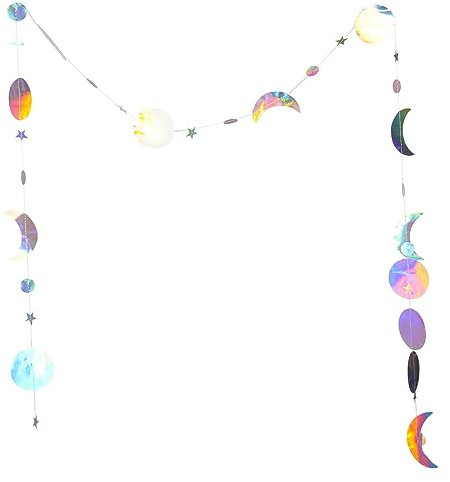 EXCEART Glitzernder Stern Und Mond Streamer Heu Geburtstagsdekorationsset Party Dekopapier Banner Urlaubsdeko Decke Dekoanhänger