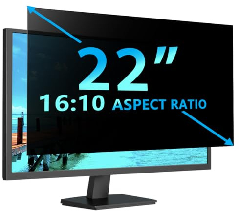 STARY Computer Privacy Screen 22 Inch for Widescreen 16:9 Monitor | Removable, Anti Glare Blue Light Scratch Protector Film, Data Confidentiality Shield for Computer Monitor Screen