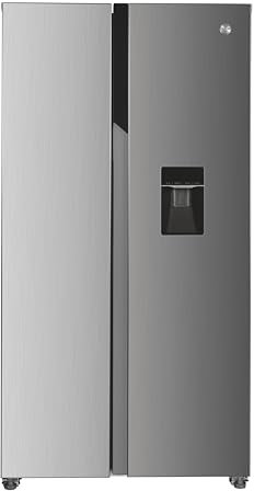 Hoover H-FRIDGE 500 MAXI Freestanding American Fridge Freezer with Water Dispenser, Side by Side, Total No Frost Technology, E Class, 532L Total Capacity, Inox, 91x67x177 cm - HHSBSO6174XWDK-1