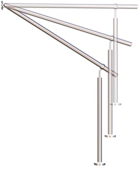 Sellon24® Edelstahl Eingangsgeländer Treppengeländer Handlauf Edelstahlgeländer Geländer für Treppen Wandhandlauf Außen aussen Winkel Rohr Einstellbar Treppengelaender Terrassengeländer (80cm)