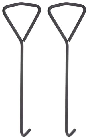 sourcing map 2 ganci per pozzetto da 40 cm, versatili per sollevatori di coperture, in acciaio al carbonio, con maniglia girevole, per coperture e copertura di scarico tempesta, nero