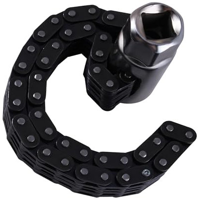 TIOMIOSEA Ketten-Ölfilterschlüssel,Schwere Kette Typ Ölfilterschlüssel,44 Knoten Einstellbar Kettenschlüssel,Ölfilter-Kettenschlüssel,für die Reparatur von Auto-Ölfiltern,Ölfilter Wechsel