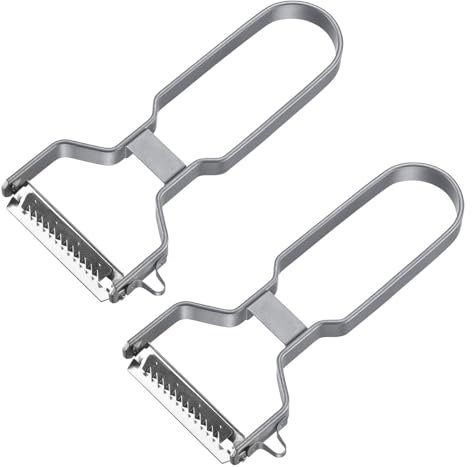 Westmark 2 Sparschäler Julienne – Dünne Gemüsestreifen für Suppen- & Wok-Perfektion schneiden leicht gemacht, scharfe Klinge für Rechts- & Linkshänder – Robuster Edelstahl