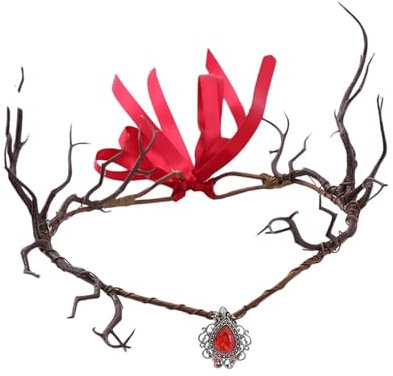 XUCZHAI Elfen-Stirnband Feenblatt-Strass-Stirnband, handgefertigt, Elfen-Prinzessin-Kopfschmuck, Wald-Hochzeits-Blumenkrone(As Photo shows-02)