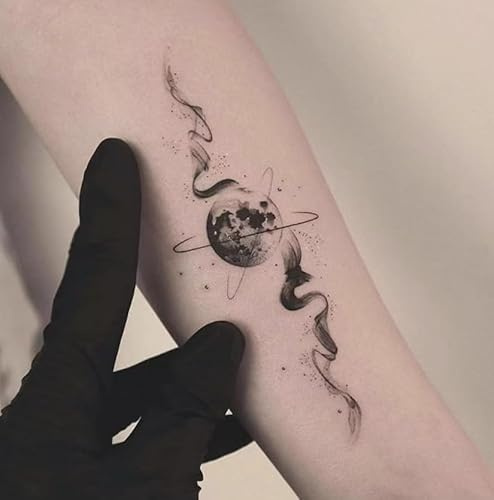 Temporary Tattoos Stickers Fake Tattoos Transmitted Smoke Earth Men And Women Arm Simulation Flower Arm Herbal Semi-Permanent Lasting 2 Weeks