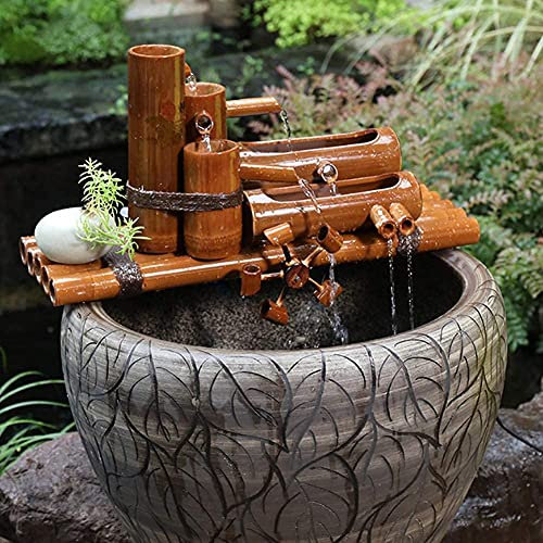 DDNGEJ Decorazione da Giardino Fontana da Giardino Zen Fontana d'Acqua Creativa Statua Decorativa per Interni ed Esterni Acquario in Ceramica A 80 cm