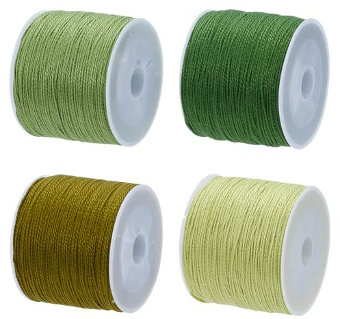 FREEBLOSS 4 Stück Sashiko Garn 110 Meter * 4 Farben Grün | Baumwoll Stickerei Nähgarn Für Japanisches Quilting Und Stick Sashiko Kit Zubehör