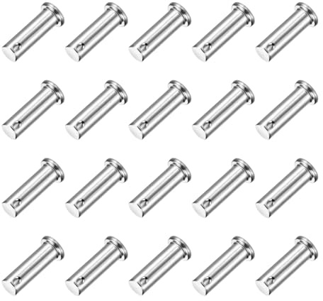 QUARKZMAN 20 Stück Steckbolzen M10 x 30mm Einloch Splintbolzen, 304 Edelstahl Flachkopf Anhängersplintbolzen für Anhängerverschluss, Mechanikerreparatur, Möbelinstallation, Industrieanlagen