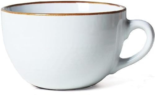 700ml große Keramik-Kaffeetasse,Tasse Steingut, Cappuccino Tassen, XXL Tasse Keramik Suppentassen mit Henkel, Groß Müslischalen mit Henkel,Salat Schale,Kaffeetasse aus Porzellan (Weiß)