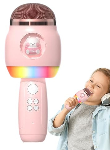 Microfono Wireless Per Cantare Altoparlante Da Canto Con Riduzione Rumore | Cartoon Forniture Da Canto Educazione Precoce Per Feste In Casa Compleanno Natale Compleanno Ragazza Ragazzo Bambini Adu