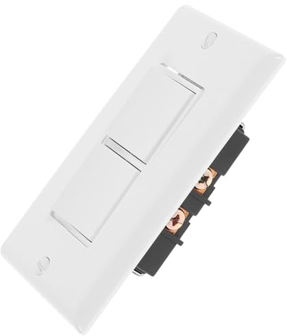 iplusmile Interruptor De Palanca Doble Para Pared Resistente Al Impacto Con Cubierta Blanca y Tornillo De Tierra Conmutador Rockero Para Uso Doméstico y Comercial