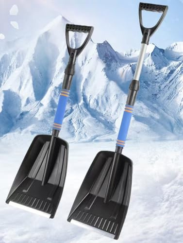 Snow Shovel Kit, Retractable Snow Shovel with Ice Scraper and Snow Brush for Ice, Snow, Car Driveway Grit
