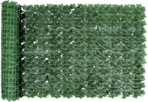 Dekorativer künstlicher Efeu-Zaun, 3 m x 1 m, Gartenzaun, künstliche Blätter, grüne Heckenrolle, Sichtschutzzaun, Efeu, Wanddekoration für den Außenbereich (Süßkartoffelblätter)
