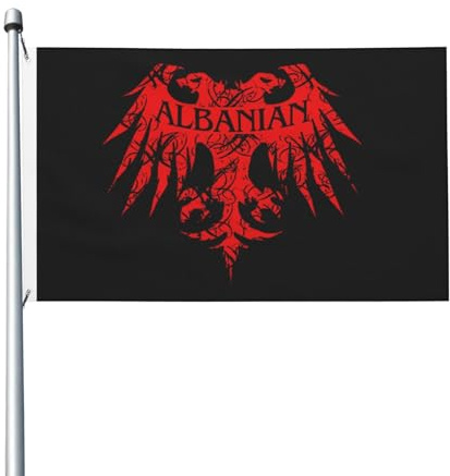 Bandiera 90X150cm, The of Albania Resistente allo Scolorimento Bandiere da giardino Doppia Cucitura Bandierine per Interno Esterno Ristoranti