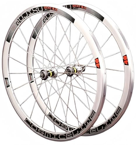 700C racercykel, hjul, C/V, fälgbroms, 7, 8, 9, 10, 11 hastighetskassett, 40 mm clincher med snabbfrigöring, dubbelväggsfälg, cykelhjul, silver, 50 mm