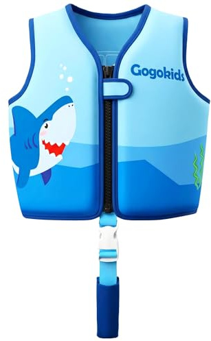 Gogokids Veste de Flottaison pour Enfants 15-30 kg, Vêtement de Natation Flottant pour Apprendre à Nager pour Tout-petits, Veste en Néoprène à Flottabilité pour la Natation, Piscines et Plage, 1-8 Ans