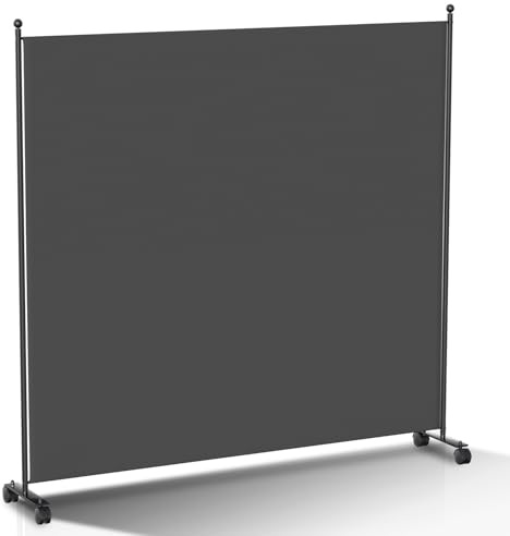 Fogmiea Paravientos con ruedas, divisor de habitación, 187x181cm ajustable protección visual stellwand protección contra el viento, separador de espacios para jardín, muebles de baño, oficinas