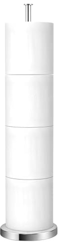 Toilet Roll Holder Free Standing, Chrome Toilet Roll Holder for Bathroom | Rustproof Toilet Paper Holder With Reserve Function, Non-Slip Toilet Roll Stand, Loo Roll Holder Designed Easy Installation