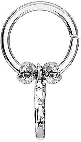 Piercingfaktor Piercing Continuous Ring mit Tribal Perlen Anhänger Tragus Helix Ohr Nase Lippe Intim Nippel Silber 1,0mm x 8mm